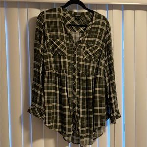 Green plaid tunic